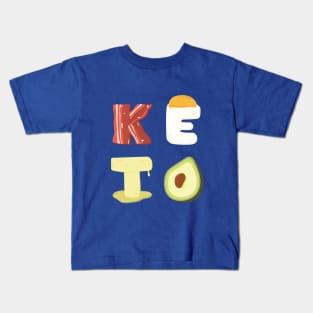 KETO Letters Bacon Egg Butter Avocado Healthy Fats Kids T-Shirt